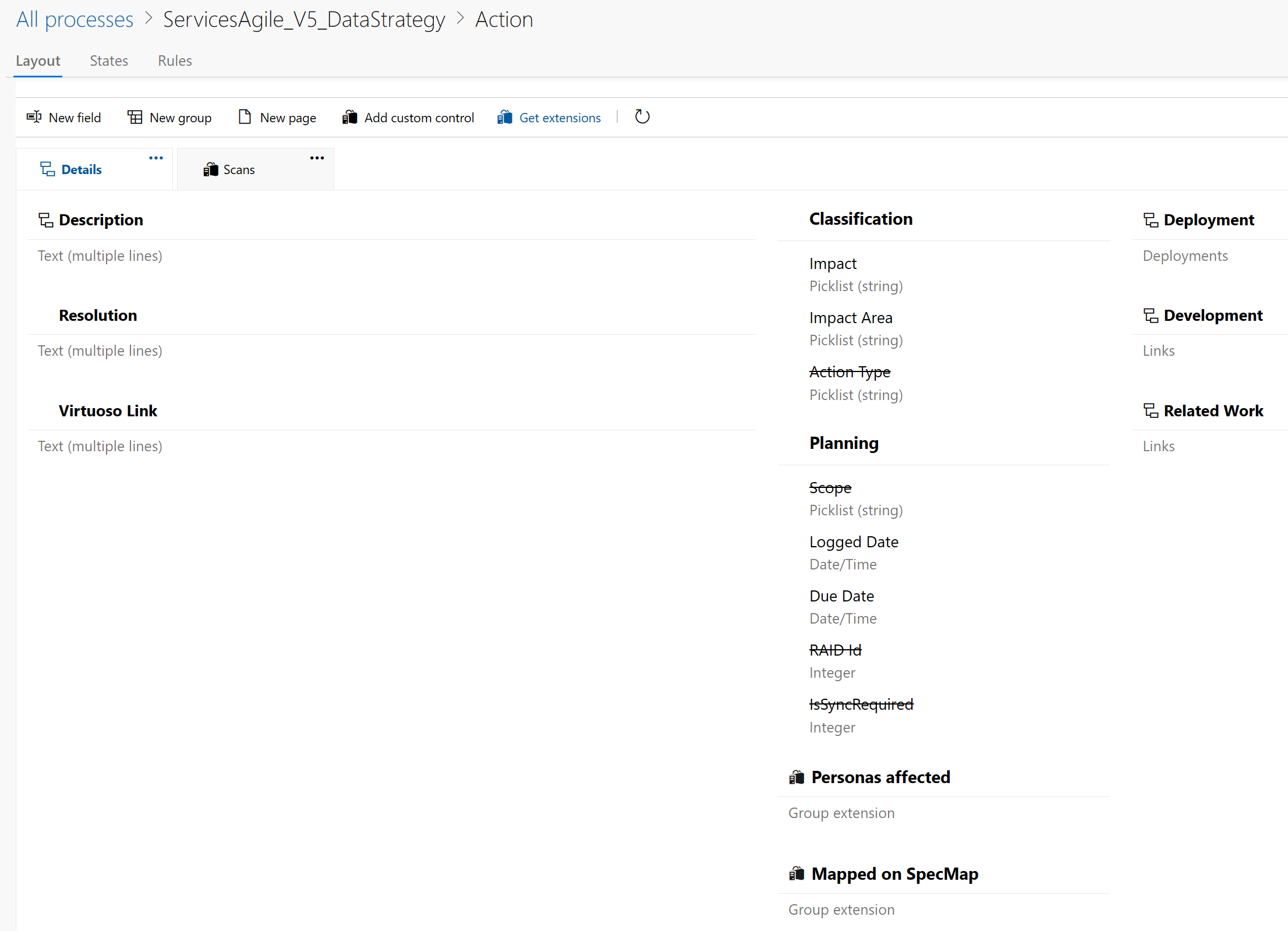 Data Strategy Action Work Item Type