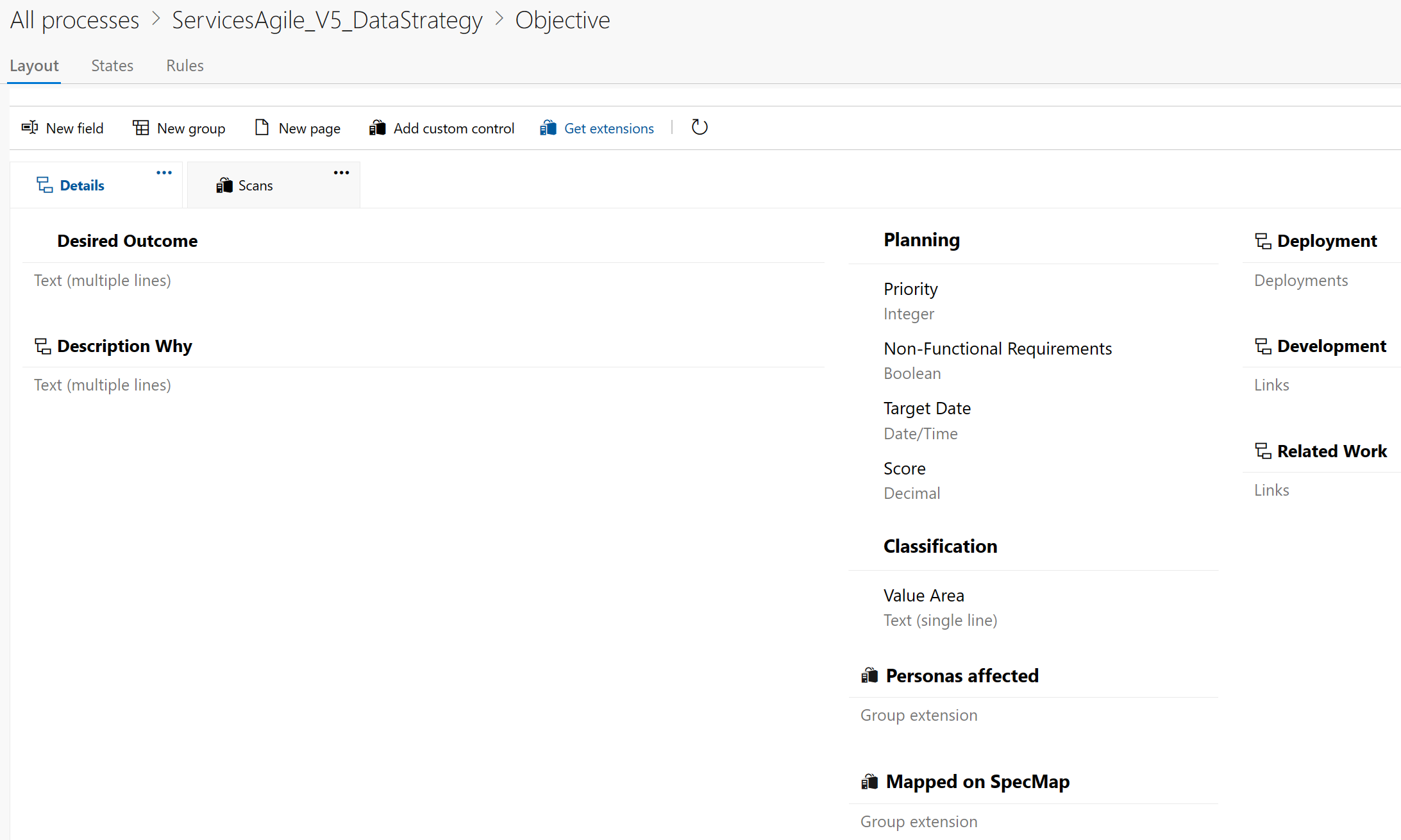 Data Strategy Objective Work Item Type